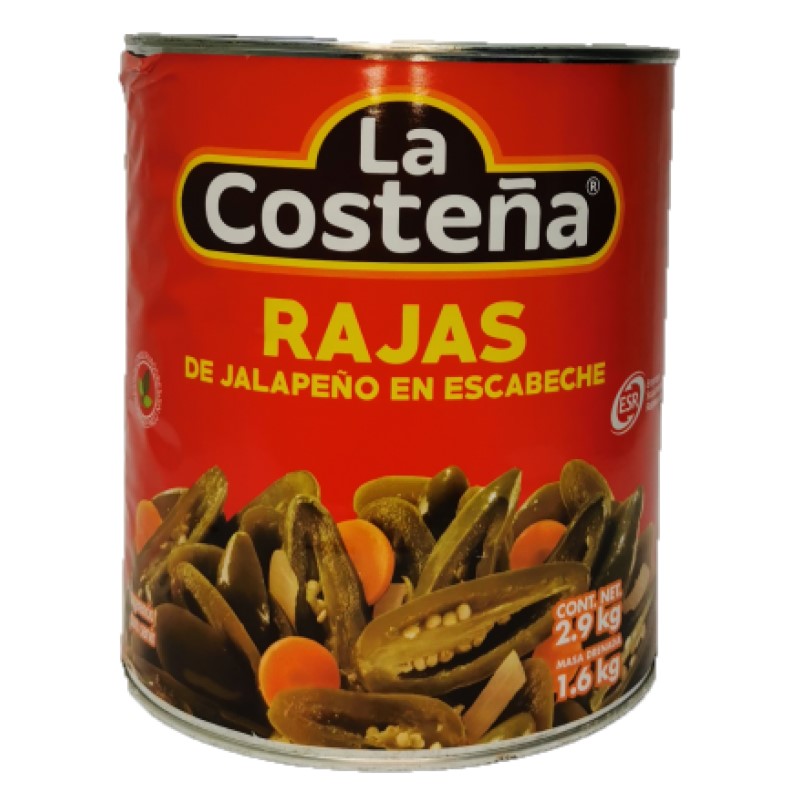 Chiles Jalapeños en Rajas La Costeña 2.9 Kg