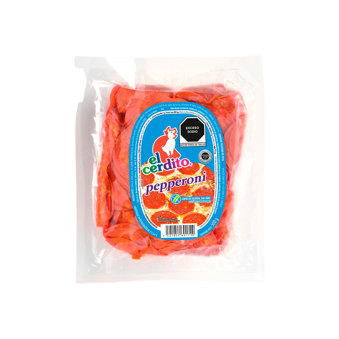 Pepperoni El Cerdito Paquete 500 G